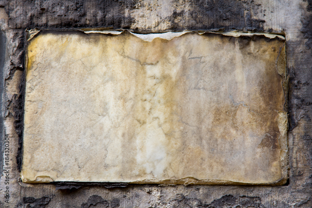 Fototapeta premium old destroyed stone plaque with copy space