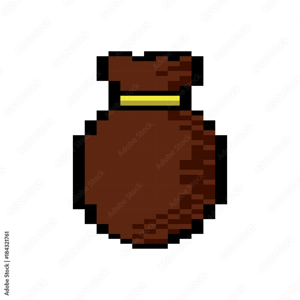 Fototapeta premium money bag icon video game vector illustration pixelated image