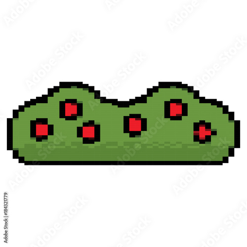 video game bush element item vector illustration pixelated image