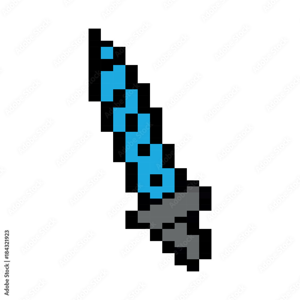 video game sword battle icon vector illustration pixelated image