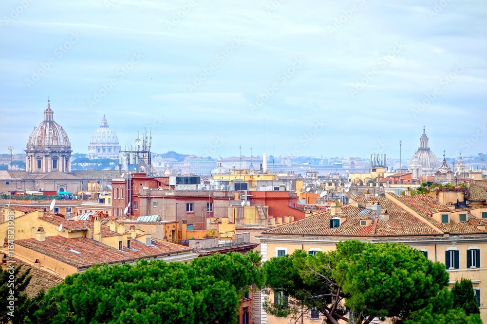 Aerial view of Rome, Italy rooftops