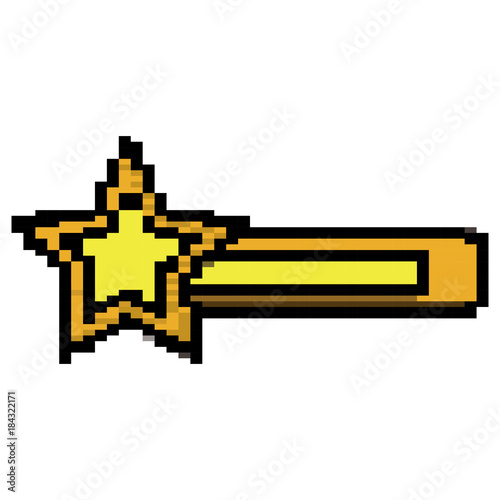 video game bar progress with star vector illustration pixelated image
