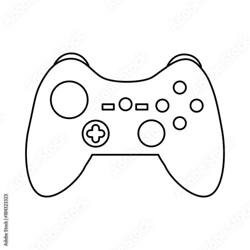 video game console joystick control buttons vector illustration outline image