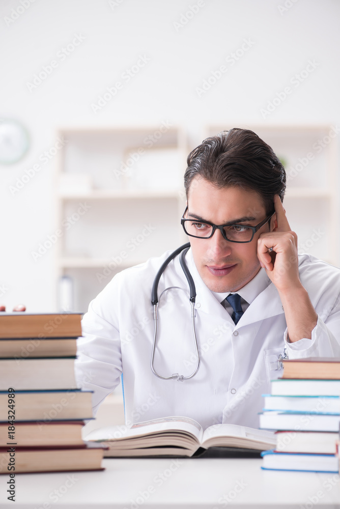 Medical student preparing for university exams Medical student preparing for university exams
