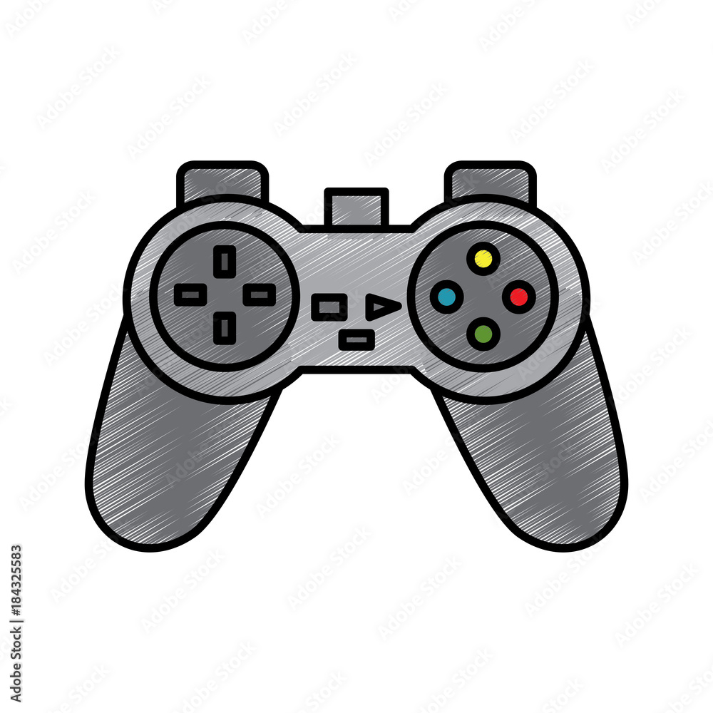 video game console joystick control buttons vector illustration drawing  Stock-Vektorgrafik | Adobe Stock