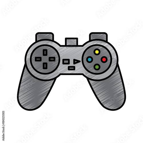 video game console joystick control buttons vector illustration drawing