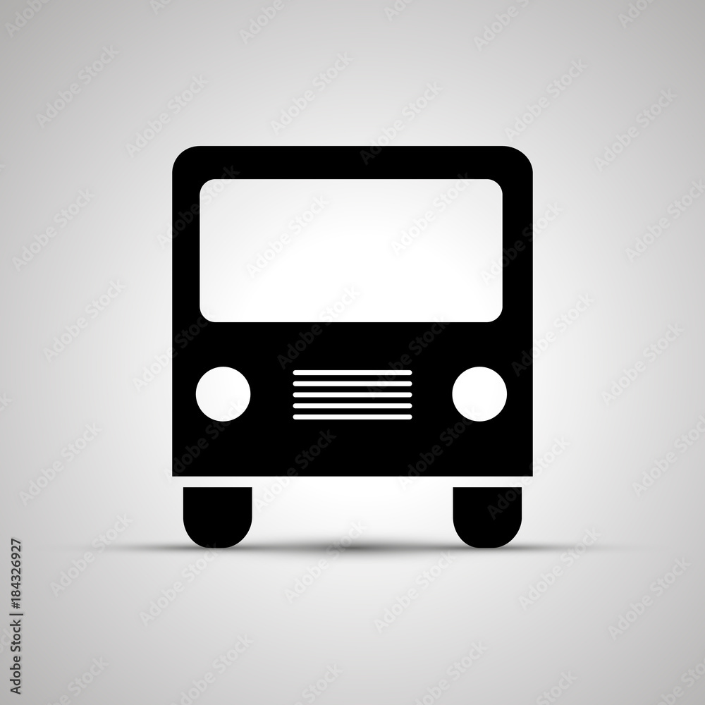 Bus silhouette, front view simple black icon Bus silhouette, front view simple black icon