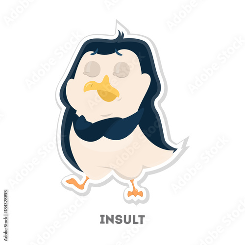 Isolated insulted penguin.