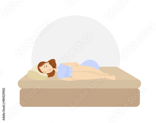 Isolated sleeping woman.