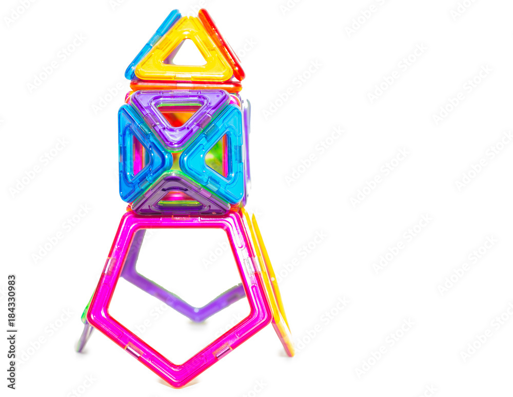 Multi-colored children's toy of interlocking plastic details Multi-colored children's toy of interlocking plastic details