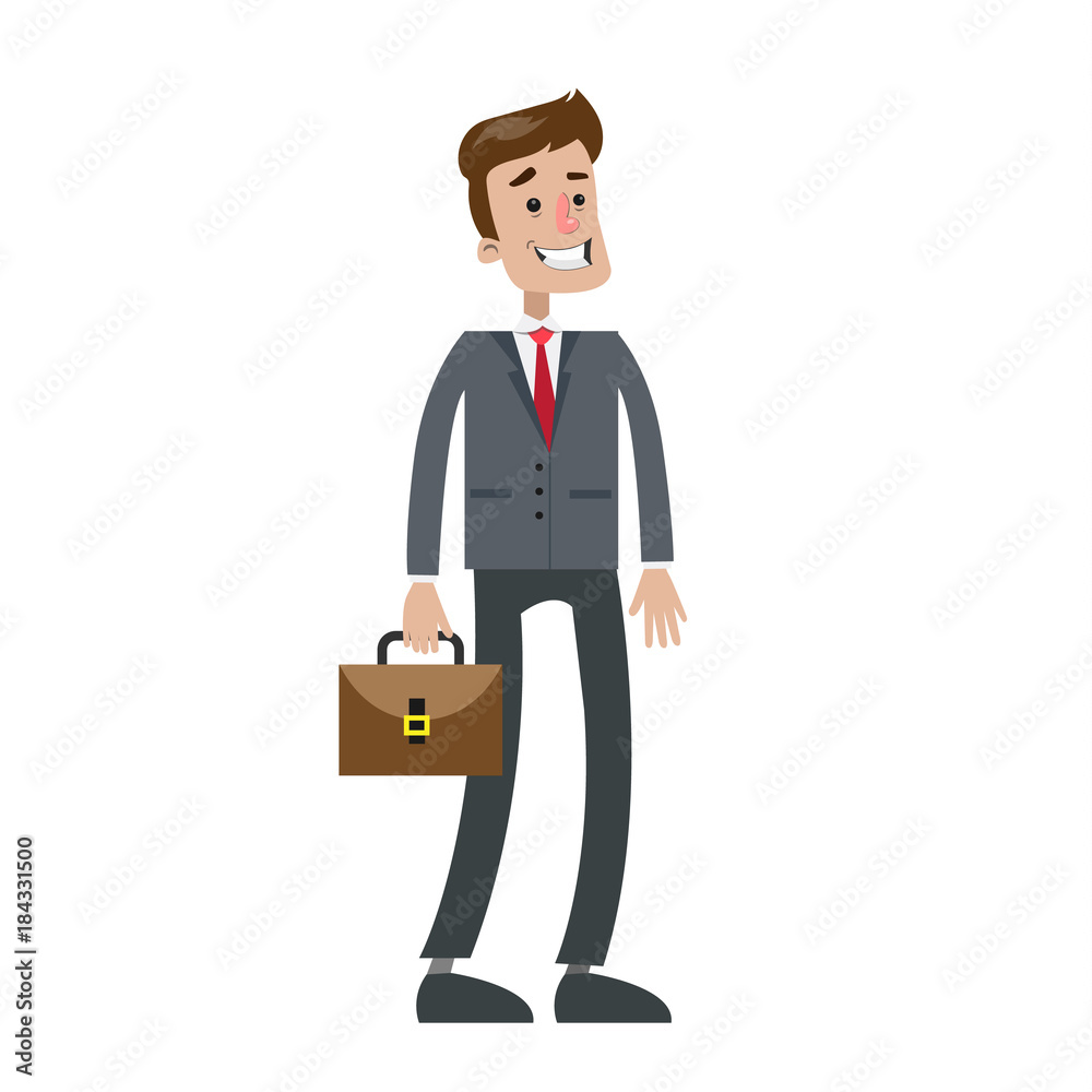Isolated smiling businessman.