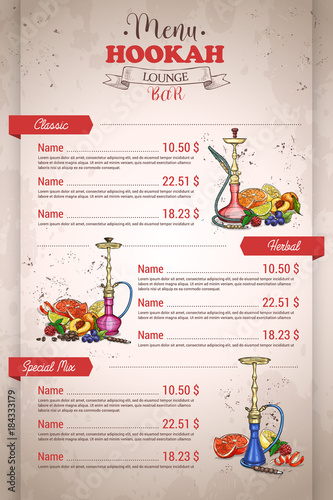 Vector vertical color menu design