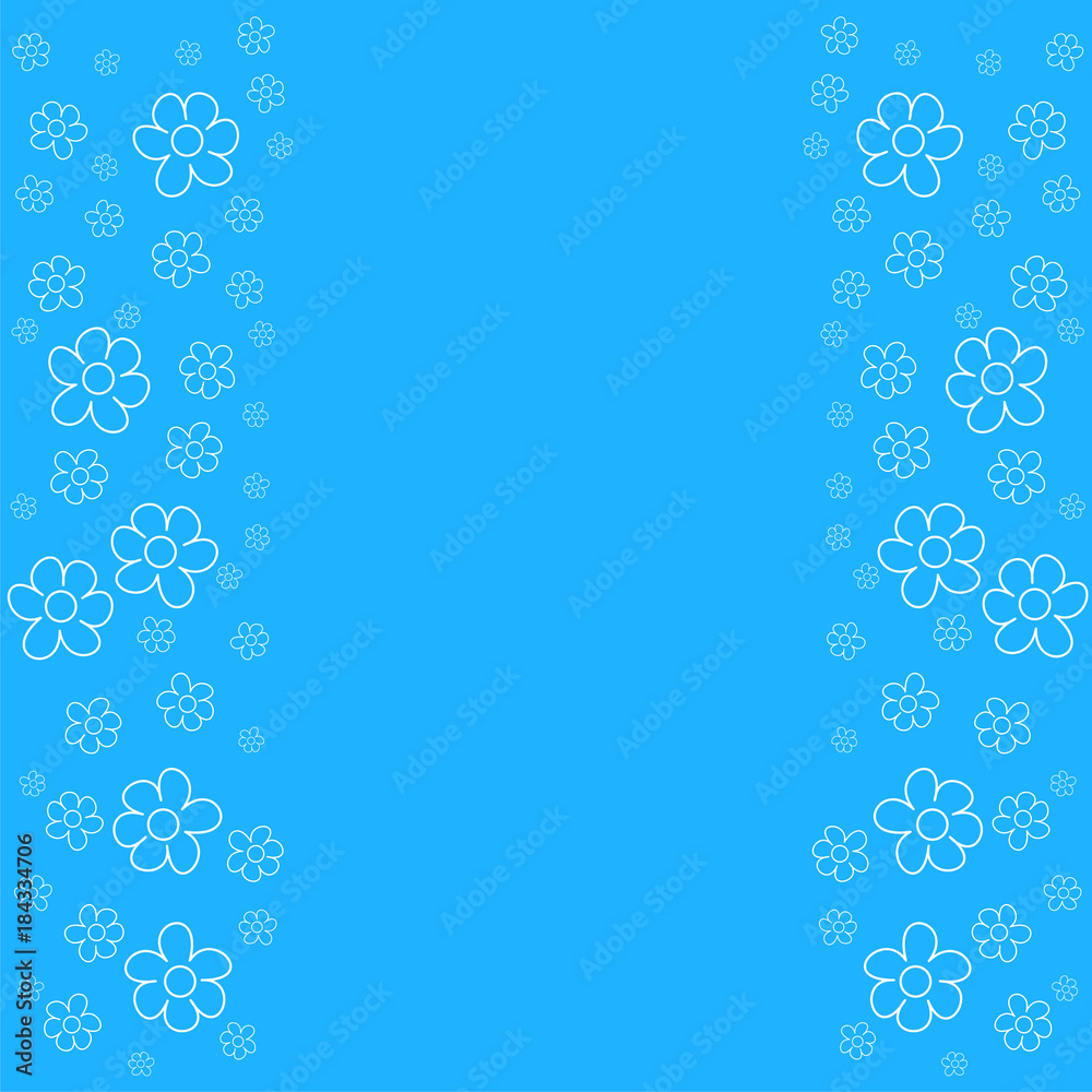 abstract floral Seamless pattern on blue background. For prints, greeting cards, invitations, wedding, birthday, party, Valentine's day.