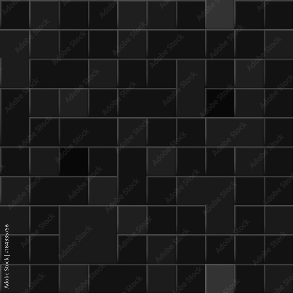 Background or seamless pattern of square tiles in different shades of black colors