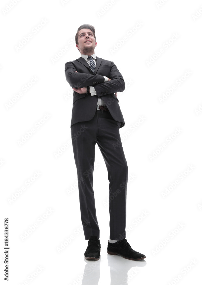bottom view.successful young business man. bottom view.successful young business man.