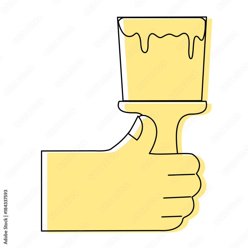 color hand with brush tool to paint design Stock Vector | Adobe Stock