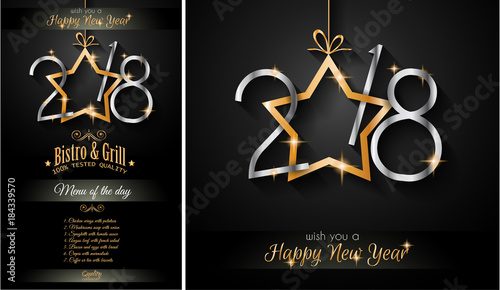 2018 Happy New Year Background for your Seasonal Flyers and Greetings Card