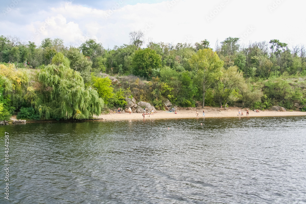 The island of Khortitsa in the middle of the Dnieper The island of Khortitsa in the middle of the Dnieper