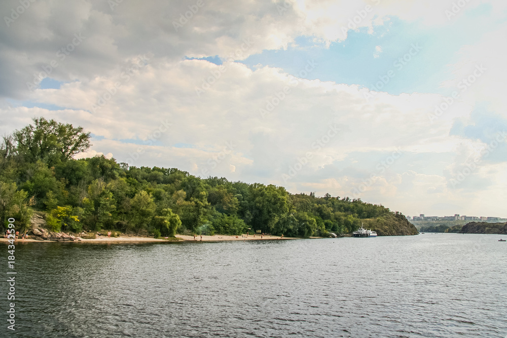 The island of Khortitsa in the middle of the Dnieper The island of Khortitsa in the middle of the Dnieper