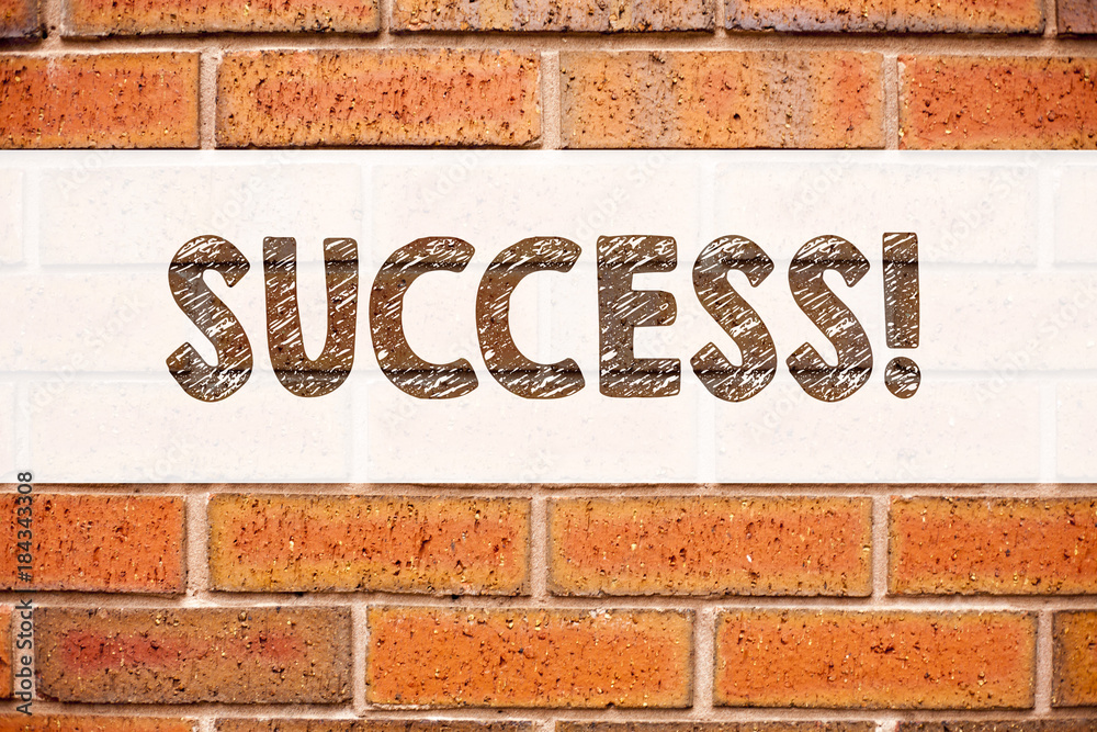 Conceptual announcement text caption inspiration showing Success. Business concept for Victory Triumph Good Result Favourable Outcome written on old brick background with copy space Conceptual announcement text caption inspiration showing Success. Business concept for Victory Triumph Good Result Favourable Outcome written on old brick background with copy space