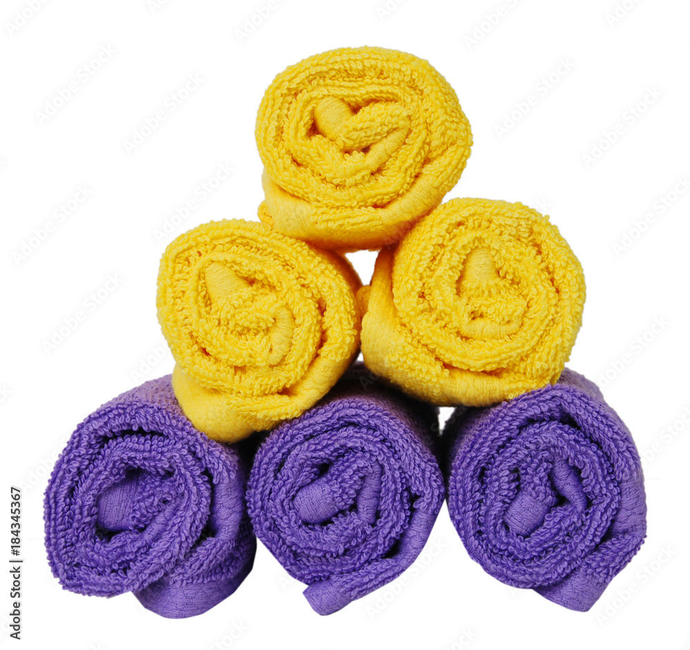 Stack of colorfull towels closeup Stack of colorfull towels closeup