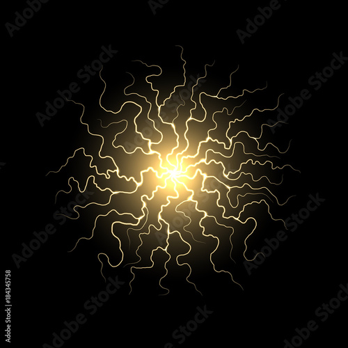 Vector Ball of Yellow Electric Lighting
