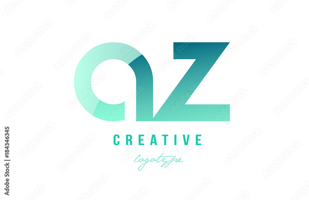 green gradient pastel modern az a z alphabet letter logo combination icon design green gradient pastel modern az a z alphabet letter logo combination icon design