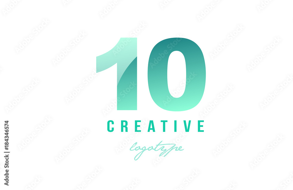 10 ten green pastel gradient number numeral digit logo icon design 10 ten green pastel gradient number numeral digit logo icon design