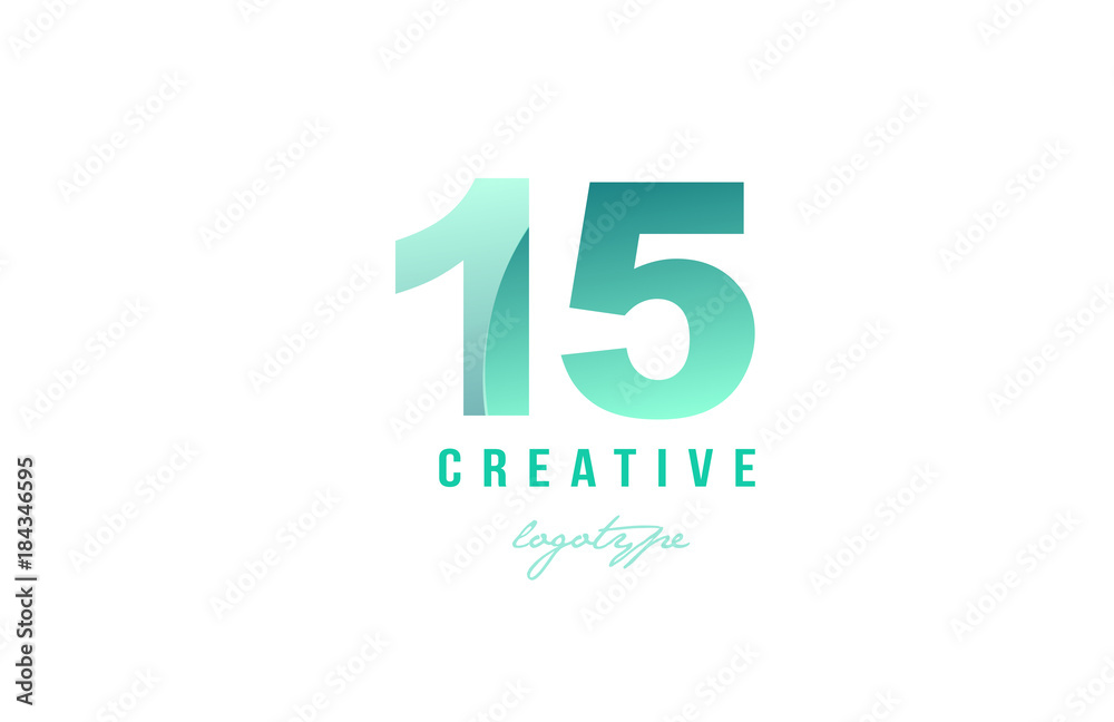 15 green pastel gradient number numeral digit logo icon design 15 green pastel gradient number numeral digit logo icon design