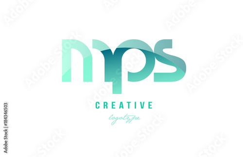 green gradient pastel modern mps m p s alphabet letter logo combination icon design