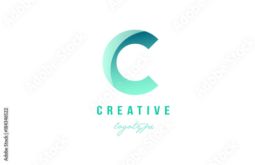 Free Download c green pastel gradient alphabet letter logo icon design - GFXLoad
