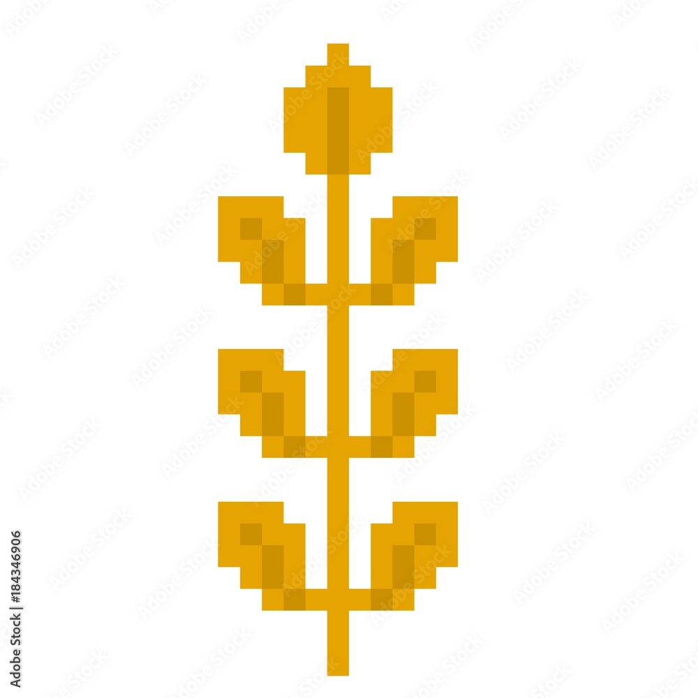 wheat plant pixel art icon wheat plant pixel art icon