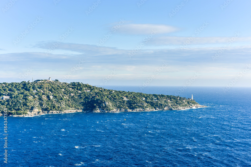 Attractions and architecture of the resort town of the azure coast of France Villefranche