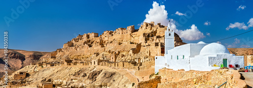 Panorama of Chenini, a fortified Berber village in South Tunisia photo