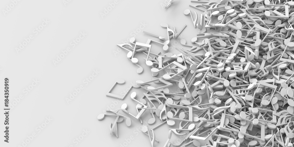 Fototapeta premium Infinite musical notes, art and music 3d rendering conceptual background