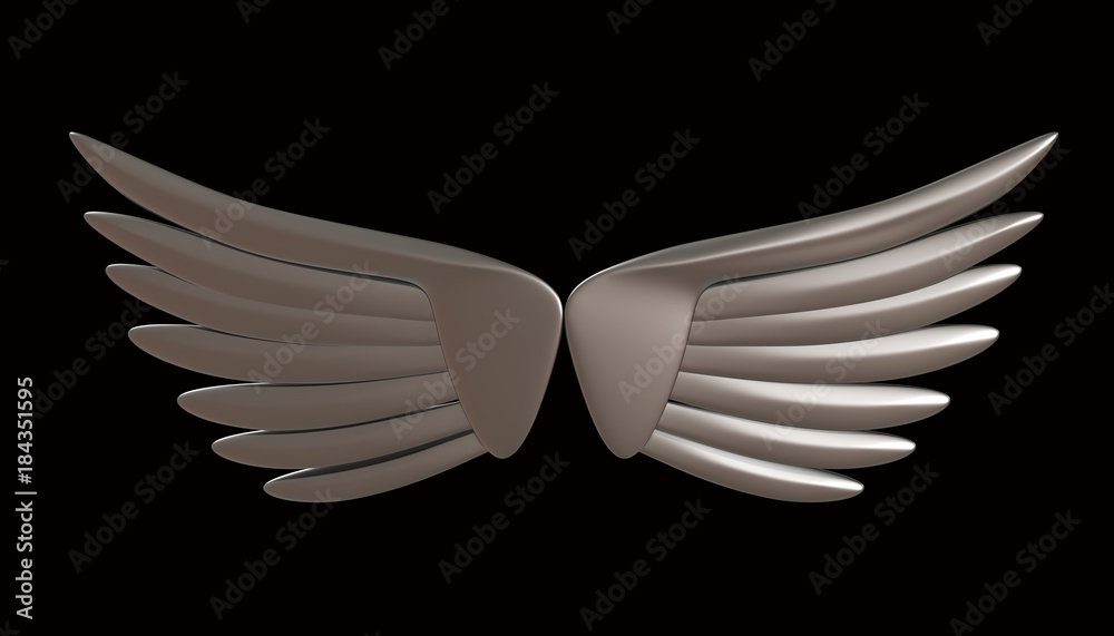 Obraz premium Metal Wings 3d rendering