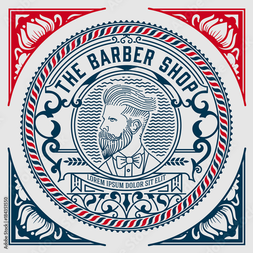 Vintage logo. Barbershop theme