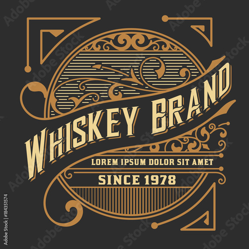 Whiskey card. Western style