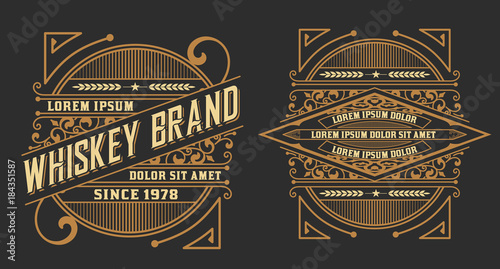 Set of labels. Western style