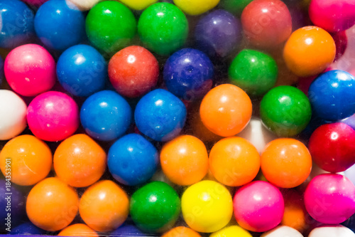 Bright colored gum balls