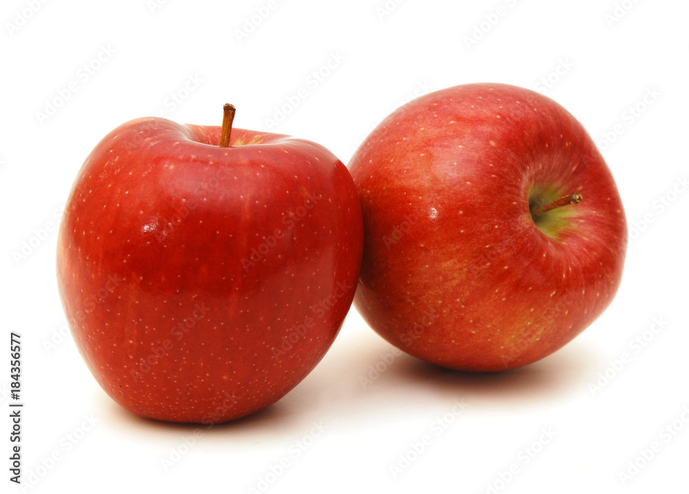 Ripe red apple. Isolated on a white background. Ripe red apple. Isolated on a white background.