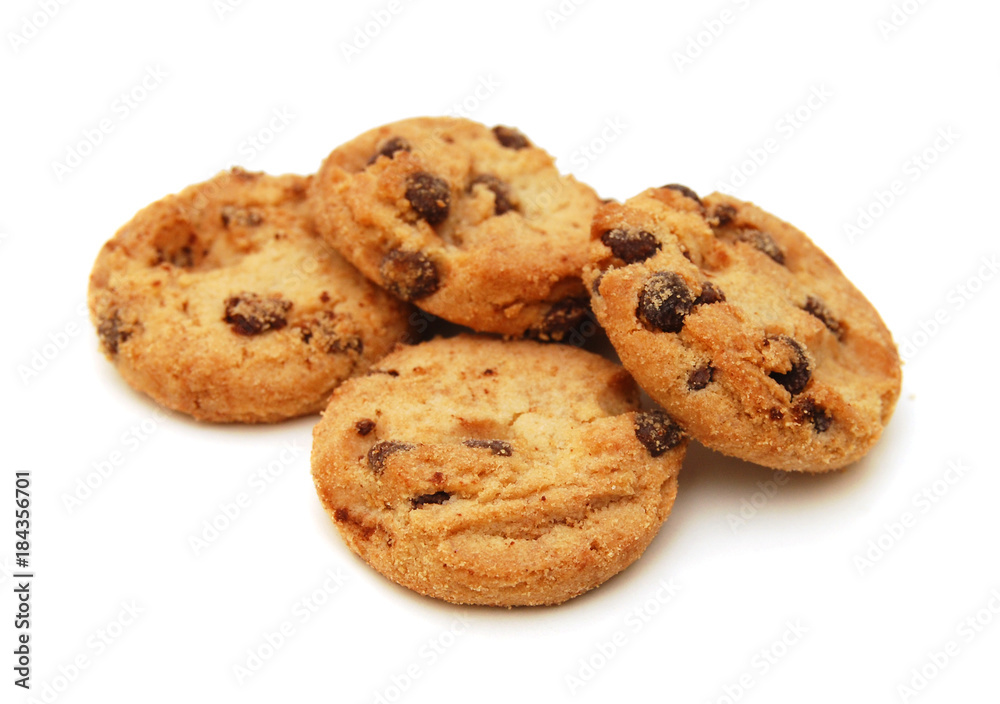 cookies with chocolate isolated on white background cookies with chocolate isolated on white background