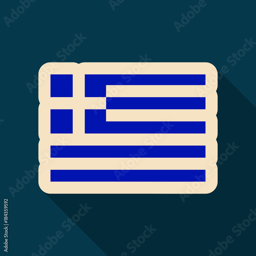 Greece Flag in flat style with shadow