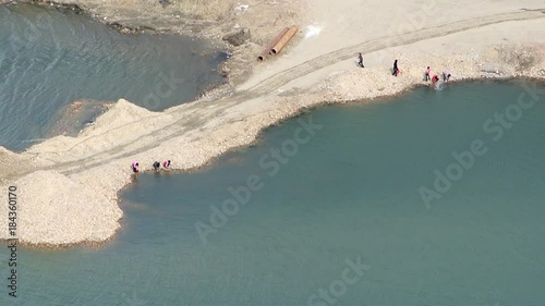 North Korea DPRK Pyongyang people at river