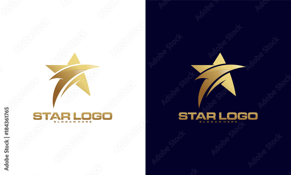 Luxury Gold Star logo designs template, Elegant Star logo designs Stock ...