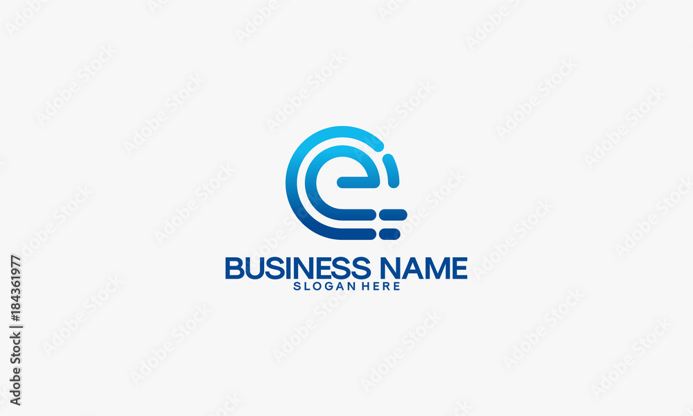 simple E initial technology logo designs template, Technology and Digital Initial logo designs vector