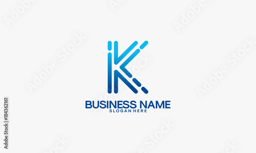 simple K initial technology logo designs template, Technology and Digital Initial logo designs vector