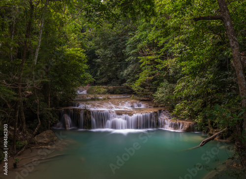Waterfall at Erawan National Park  Kanchanaburi  Thailand