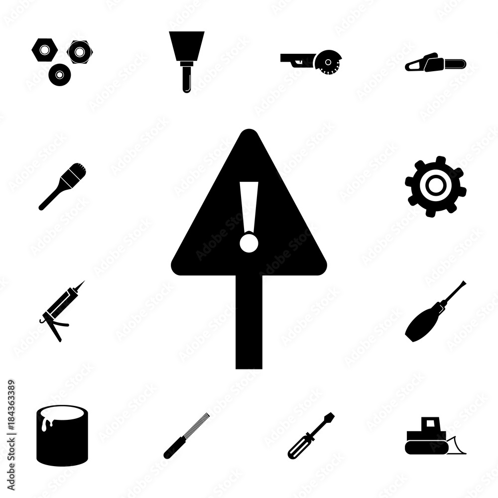 Obraz premium Road Warning icon. Set of construction tools icons. Web Icons Premium quality graphic design. Signs, outline symbols collection, simple icons for websites, web design, mobile app
