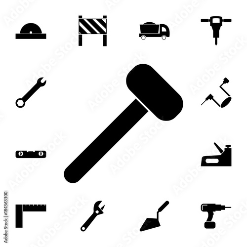 Wooden mallet, hammer icon. Set of construction tools icons. Web Icons Premium quality graphic design. Signs, outline symbols collection, simple icons for websites, web design